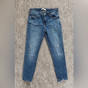 Zara Women's Distressed Blue Skinny Jeans